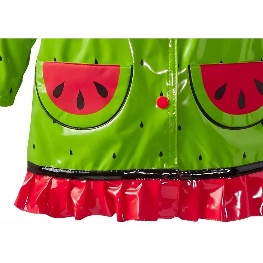 Wippette Baby Girls Coat Watermelon Raincoat Green Hooded Jacket Size 12 Months